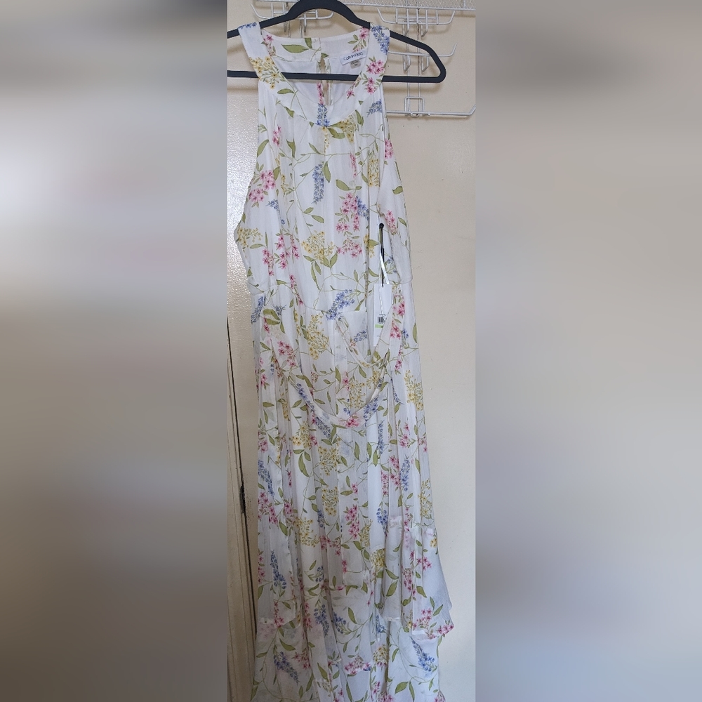 Calvin Klein Halter Neck Floral Dress